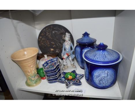 *SHELF OF MIXED PORCELAIN WARES