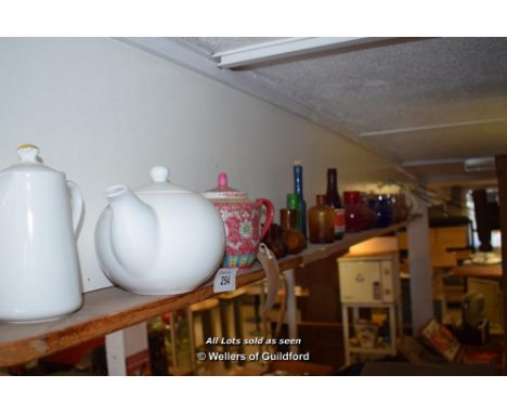 *SHELF OF MIXED GLASS WARE AND PORCELAIN WARES