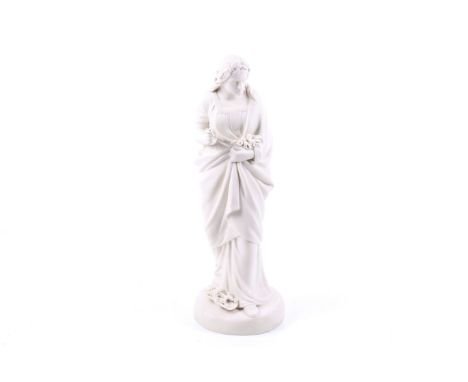 A 19th century Copeland Parian figure of Ophelia. Sculpted by Calder Marshall RA, and dated June 1863, impressed marks to the