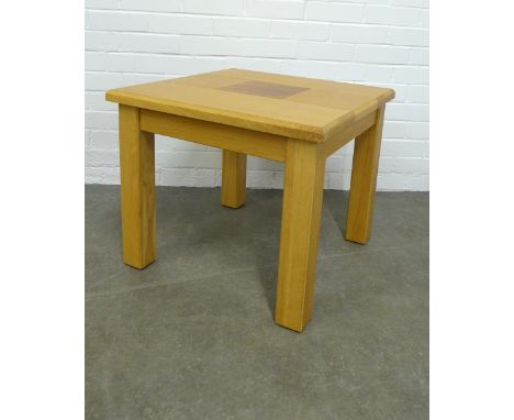 Contemporary beechwood lamp / side side table, 60 x 52cm. 