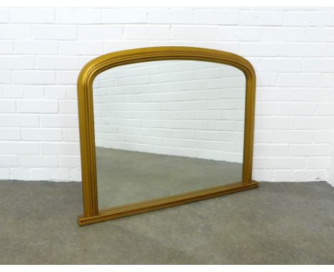 Gilt overmantle mirror, 99 x 74cm. 