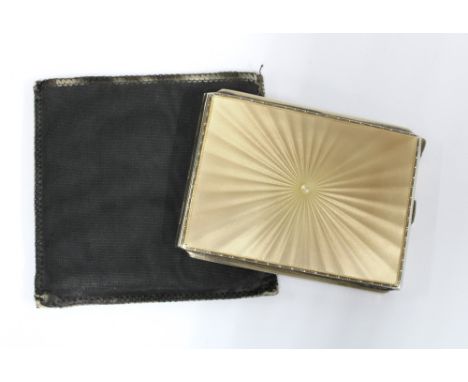 George VI silver and guilloche enamel cigarette case, Birmingham 1936 8.5 x 6.5cm 