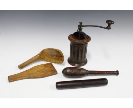 Treen kitchenalia, coffee grinder &amp; a priest (5)