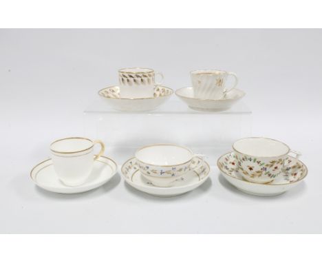Five English tea and coffee cups and saucers to include Bloor Derby and Minton,  (10) 