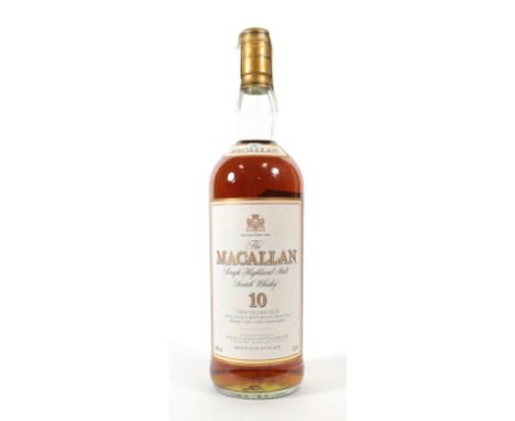 The Macallan Single Highland Malt Scotch Whisky 10 Years Old, 40% vol 1 Litre (one bottle)