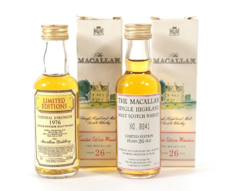 Macallan 26 Years Old Single Highland Malt Scotch Whisky, limited edition miniature, no.0841 5cl 43% vol, in original cardboa