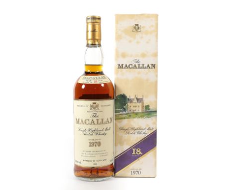 The Macallan Single Highland Malt Scotch Whisky 18 Years Old, distilled 1970, bottled 1988, 43% vol 75cl, in original cardboa