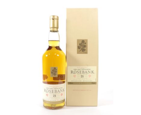 Rosebank 21 Years Old Single Malt Scotch Whisky, limited edition, distilled 1992, bottled 2014, bottle number 1591, 55.3% vol