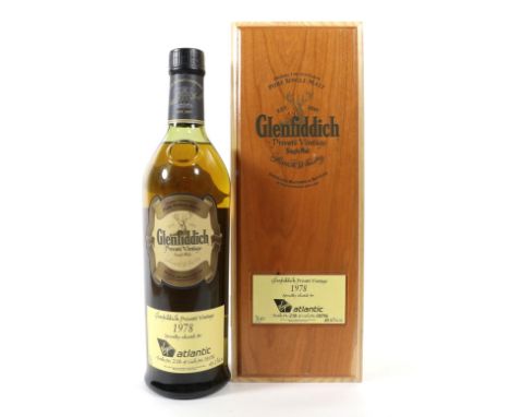 Glenfiddich 1978 Private Vintage Single Malt Scotch Whisky, specially selected for Virgin Atlantic, bottle number 218 of cask