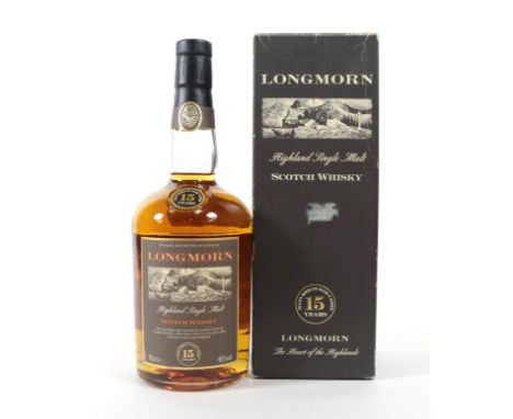 Longmorn 15 Years Old Highland Single Malt Scotch Whisky, 45% vol 70cl, in original cardboard sleeve (one bottle)