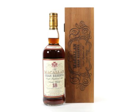 The Macallan 18 Years Old Gran Reserva Single Highland Malt Scotch Whisky, distilled 1979, bottled 1997, 40% vol 700ml, in wo