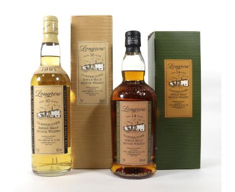 Longrow 14 Years Old Campbeltown Single Malt Scotch Whisky, 70cl 46% vol, in original cardboard sleeve (one bottle), Longrow 