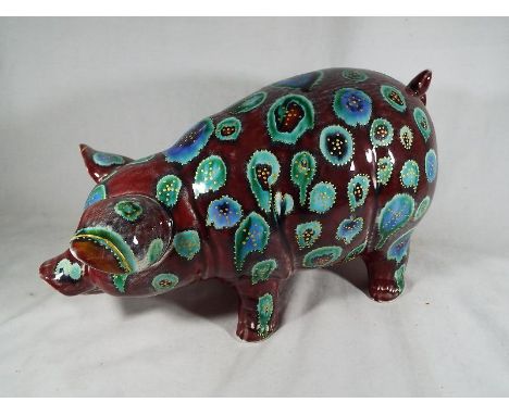 A good quality Anita Harris ceramic pig, signed verso 20cm (h) x 35cm (w)
