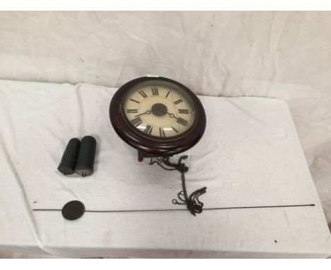 A 19th century wall clock and weights