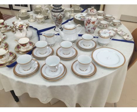 A Noritake white and gilt tea service
