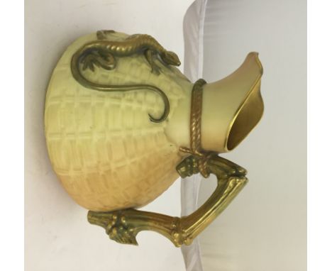 A Royal Worcester ewer in the form of a lizard