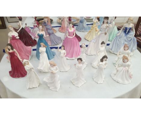 15 Royal Doulton figurines inc 'Susan', 'Christmas Parcels' and 'Sweet Memories'; together with a Royal Worcester figurine 'A