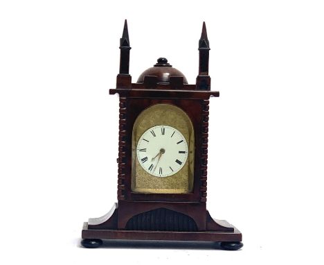 A small mahogany cased bracket clock by Gibbs, Banner Street London, marked 4739, 20cm highNB a musical bracket clock by the 