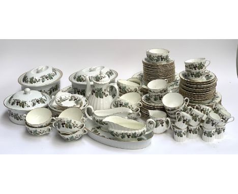 A Royal Worcester 'Lavinia' part dinner service, approx.  125 pieces, comprising tureens, plates, coffee cups, teacups, twin 