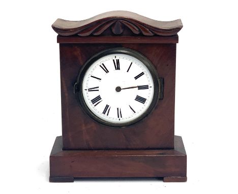 A small mahogany cased bracket clock by Mallet of Barnstaple, no.661, 15cm high 