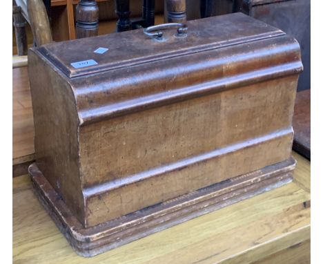 A Frister &amp; Rossman sewing machine, in mahogany carry case (locked, no key) 