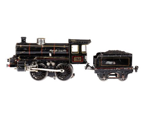 Märklin B-Dampflok R 3041, Spur 1, Starkstrom, schwarz, mit Tender und 2 el. bel. Stirnlampen, NV, zum Herrichten