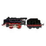 Bub B-Dampflok, Spur 0, elektr., schwarz, mit Tender und 2 el. bel. Stirnlampen, LS, Z 3