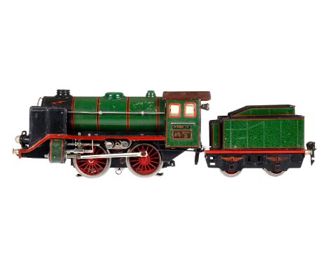 Märklin B-Dampflok R 66/12920, Spur 0, elektr., grün/schwarz, mit Tender, kW und 2 el. bel. Stirnlampen, Dach und Rotbereich 