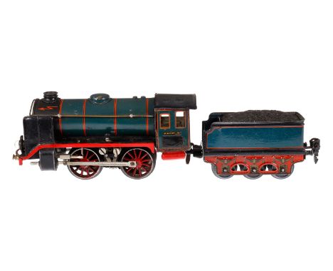 Märklin B-Dampflok R 12910, Spur 0, elektr., blau/schwarz, mit Tender, kW und 2 el. bel. Stirnlampen, Schwarz- und Rotbereich