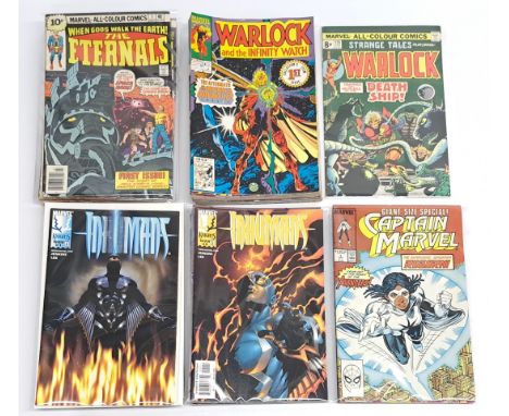 Quantity of Marvel The Eternals, Warlock, Inhumans, Quasar &amp; Captain Marvel Comics.&nbsp; Includes The Eternals #1 Vol. 1