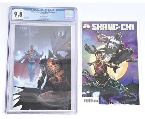 DC Comics Batman/Superman: World&rsquo;s Finest #1 (2022) Textless Team Variant Cover CGC 9.8 &amp; Marvel Comics Shang Chi #