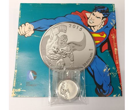 DC, a 2015 Superman .9999 Fine Silver 1/4 oz Collectors Coin. Although unchecked for correctness condition appears Excellent 