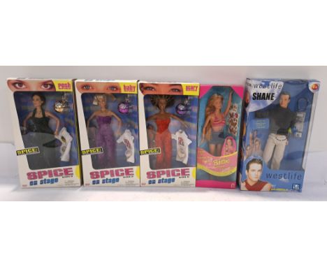 Galoob, Mattel &amp; Yaboom, a boxed Group of Modern Dolls. Includes Spice Girls On Stage Series with others. Although unchec