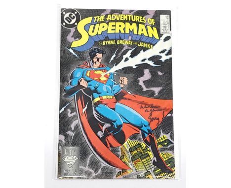 DC Comics The Adventures of Superman #440 signed by Superman Co-creator Jerry Siegel. &nbsp;Includes&nbsp;Certificate&nbsp;of