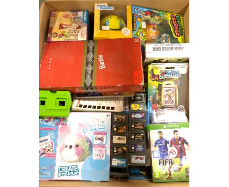 Mattel &amp; Similar, a boxed and unboxed Group of Toys, Games &amp; Activities. Includes Winter Splendor Barbie with others.