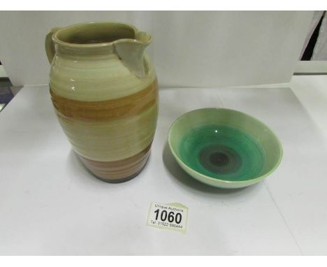 A Shelley Art Deco jug and a Shelley Art Deco bowl