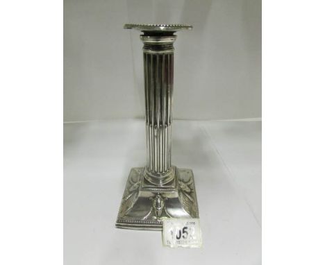 A silver candlestick, Hallmarked Sheffield 1781/82, Tudor & Leader
