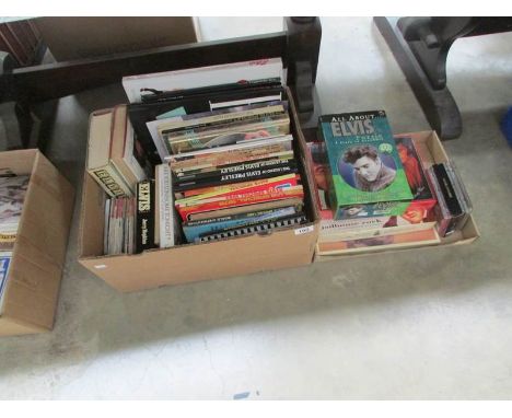 A mixed lot of Elvis memorabilia including books, video's, CD's, Elvis monthly etc