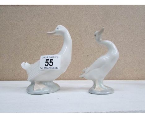 A Lladro goose and a NAO goose