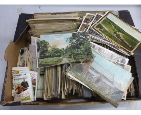 Large quantity of topigraphical postcards mainly UK plus a tin of ESSO booklets