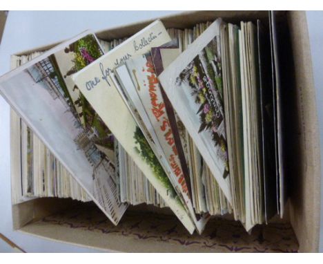 Collection of mixed vintage postcards and greetings cards