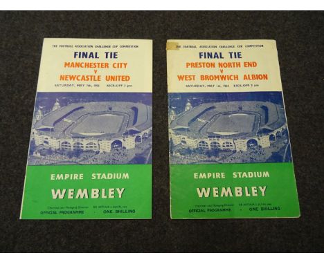 Two FA Cup Final football programmes to include 1954 PNE v WBA & 1955 Manchester City v Newcastle United 