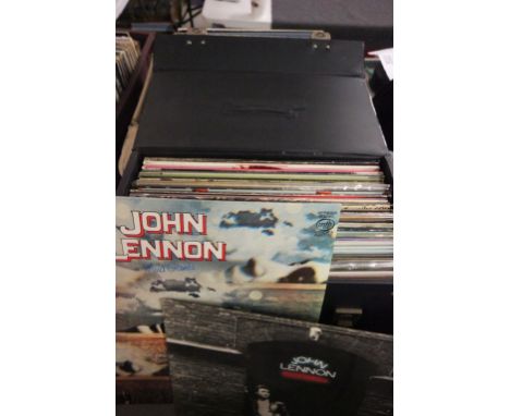 Vinyl - Rock and Pop - A record box of over 40 lps to include Family, David Bowie, Lou Reed, Jonathan Richman, John Lennon, F