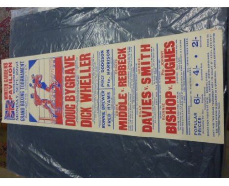 Boxing Poster - Vintage poster advertising Weston Super Mare circa 1930s / 40s featuring Bygrave v Wheller