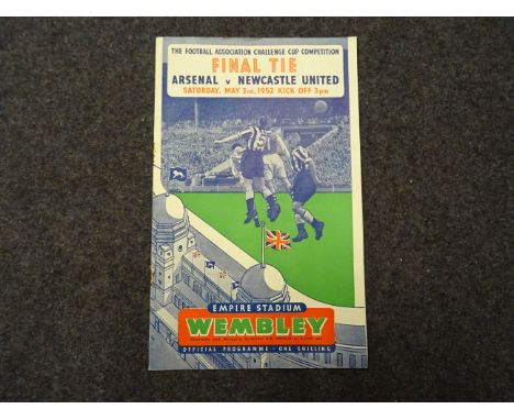 Football Programme, Arsenal v Newcastle United F A Cup Final 1952 ( generally good condition but centre page detached from st