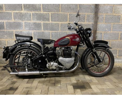 Rarer 500cc Red Hunter Twin with full history.Correct numbers machine that still retains its original registration numberRest