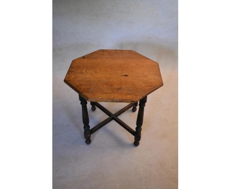 A mid century oak occasional table in the country antique style. H.54 W.61 D.61cm 