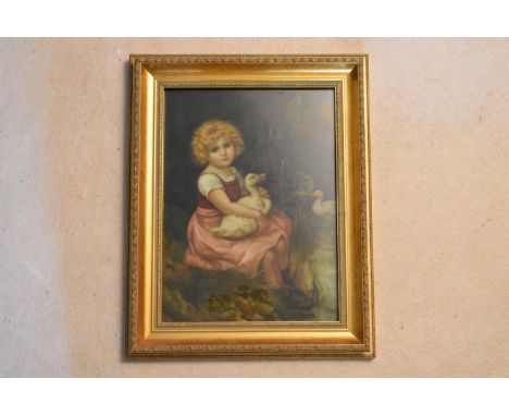 An 18th century style framed and glazed oil on panel, study of a young seated girl. H.52 W.41cm 