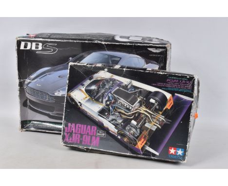 TWO BOXED UNBUILT TAMIYA MODEL RACECARS, to include a Jaguar XJR-9LM, 1:24 scale, no. 24084, and a Astin Martin DBS 1:24 scal