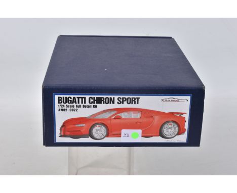 A BOXED UNBUILT ALPHA MODEL BUGATTI CHIRON SPORT, 1:24 scale, full detail kit, no. AM02-0022, contents unchecked as box is se